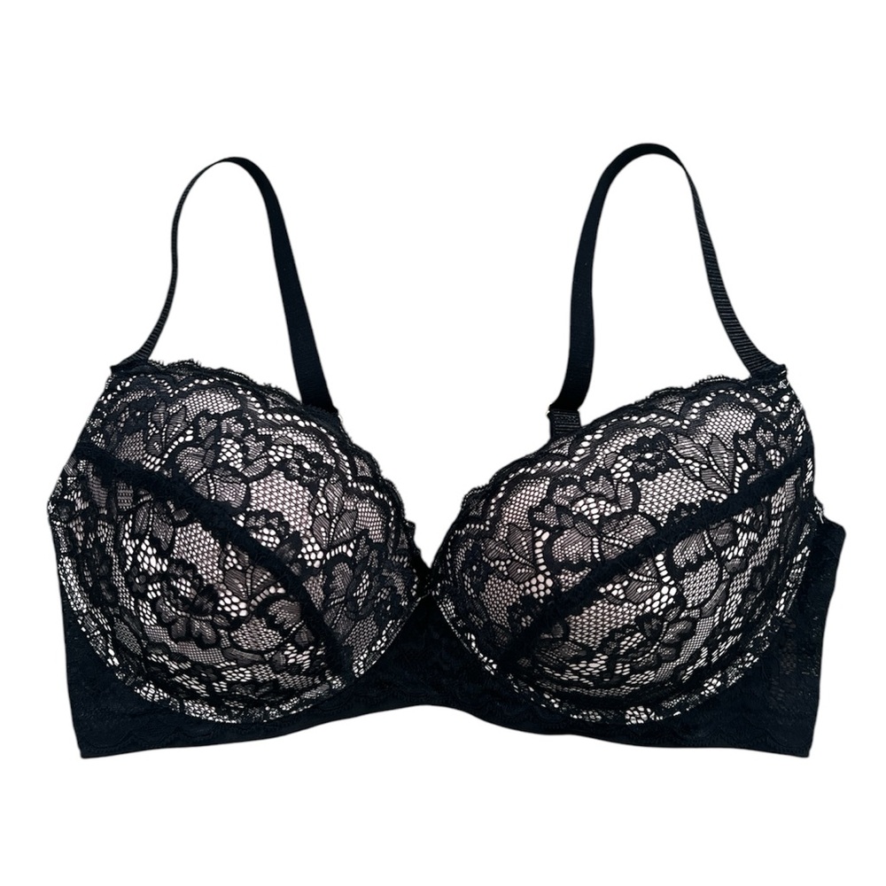 Jessica Simpson Black Lace Push Up Underwire Bra Size‎ 38D